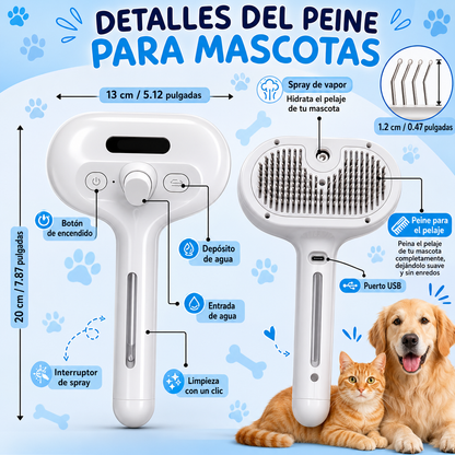 Cepillo a vapor para mascotas