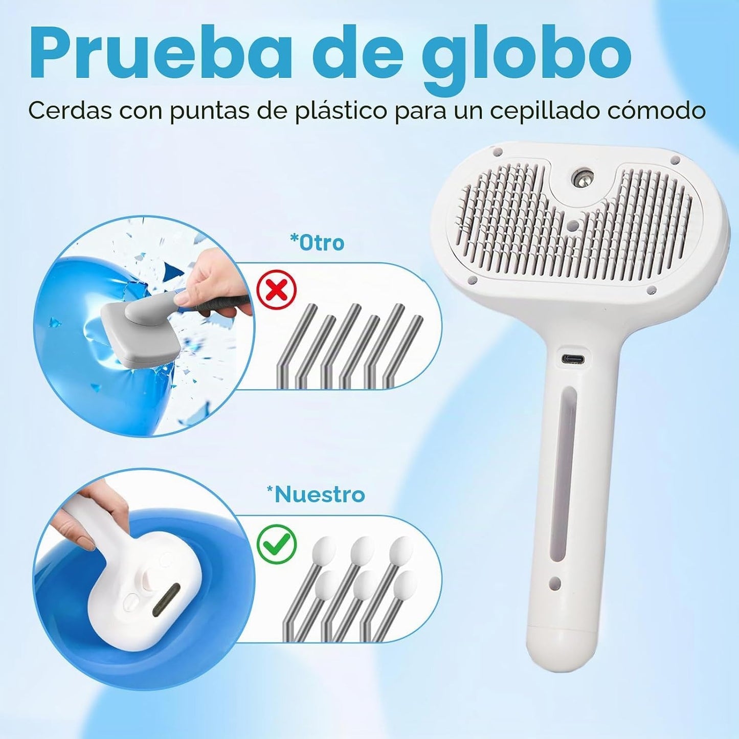 Cepillo a vapor para mascotas